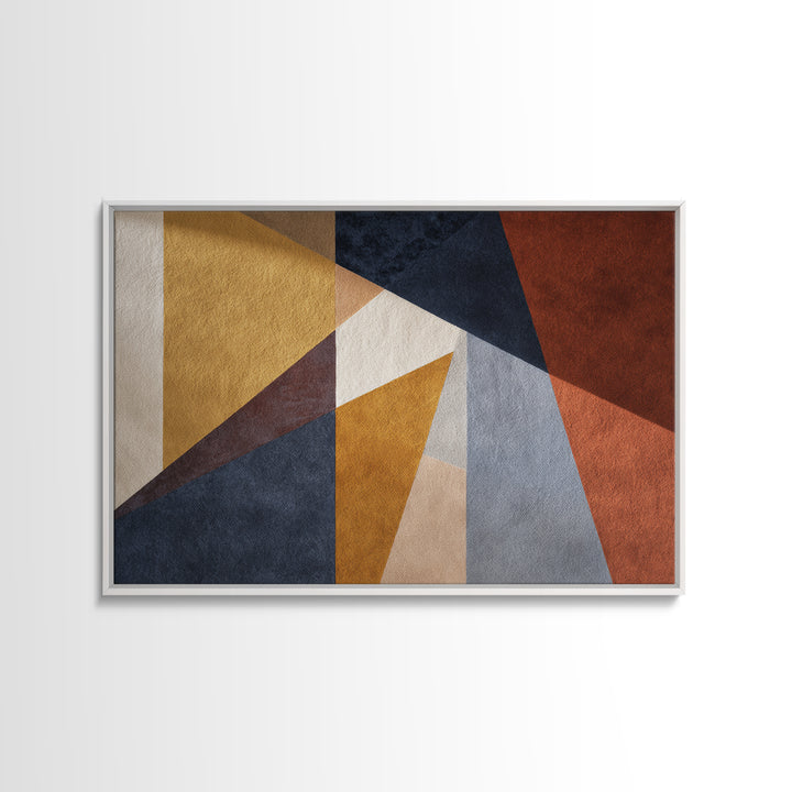 Warm Geometric Tile Pattern Canvas Print, Patio Art, Rustic Decor, Patio Decor, Abstract Art, Outdoor, Textured Painting, PAT-3x2-76