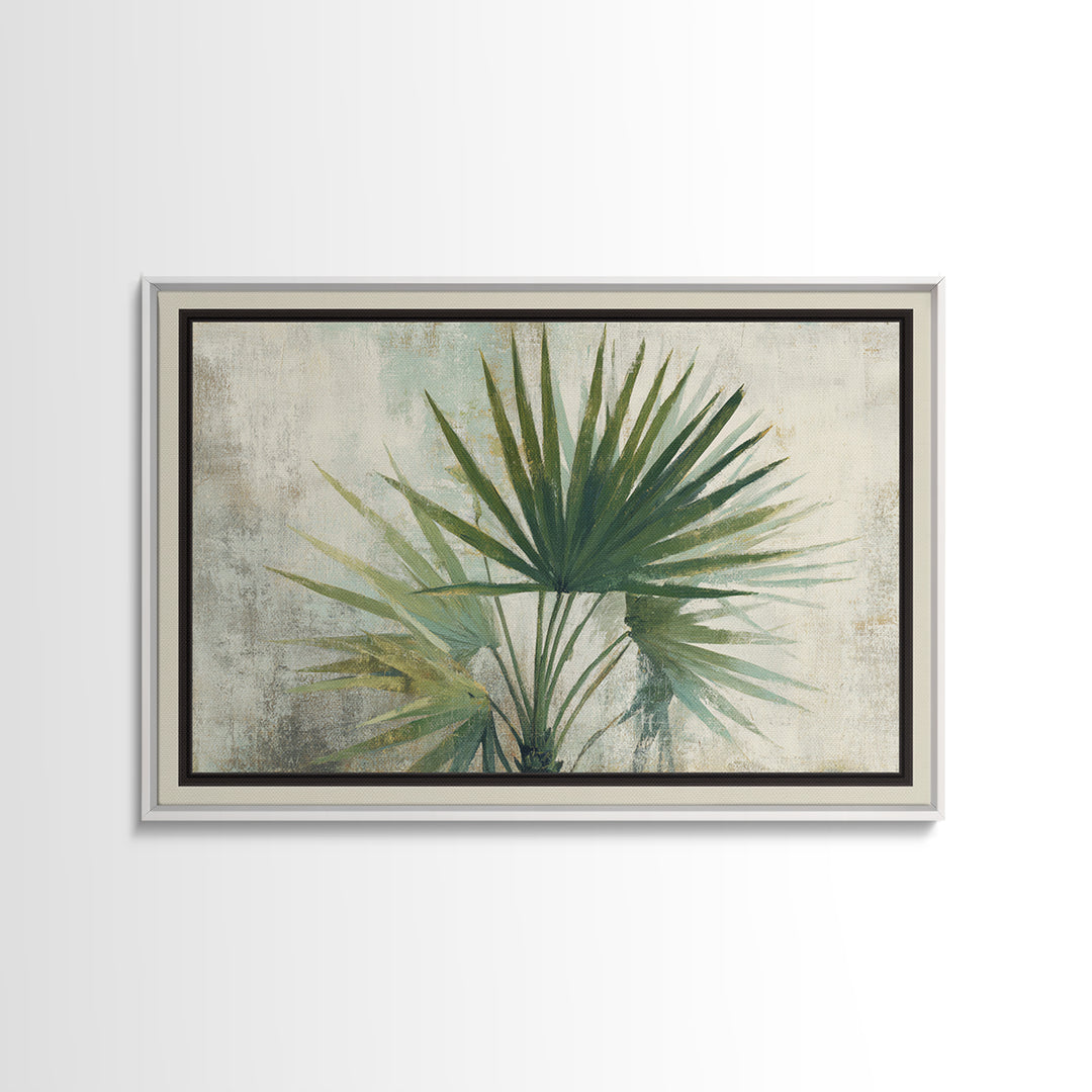Tropical Palm Fronds Framed Canvas Print, Patio Art, Gallery Decor, Patio Decor, Fine Art, Outdoor, Contemporary Art, PAT-3x2-77