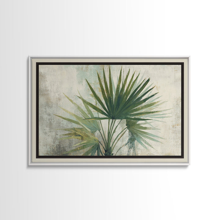 Tropical Palm Fronds Framed Canvas Print, Patio Art, Gallery Decor, Patio Decor, Fine Art, Outdoor, Contemporary Art, PAT-3x2-77