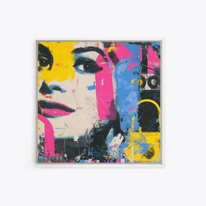 Shopping Bag Fashion Graphic Without Brands Framed Canvas Print, Pop Art, Wall Decor, Living Room Decor, Fine Art, Pop, POP-1x1-96