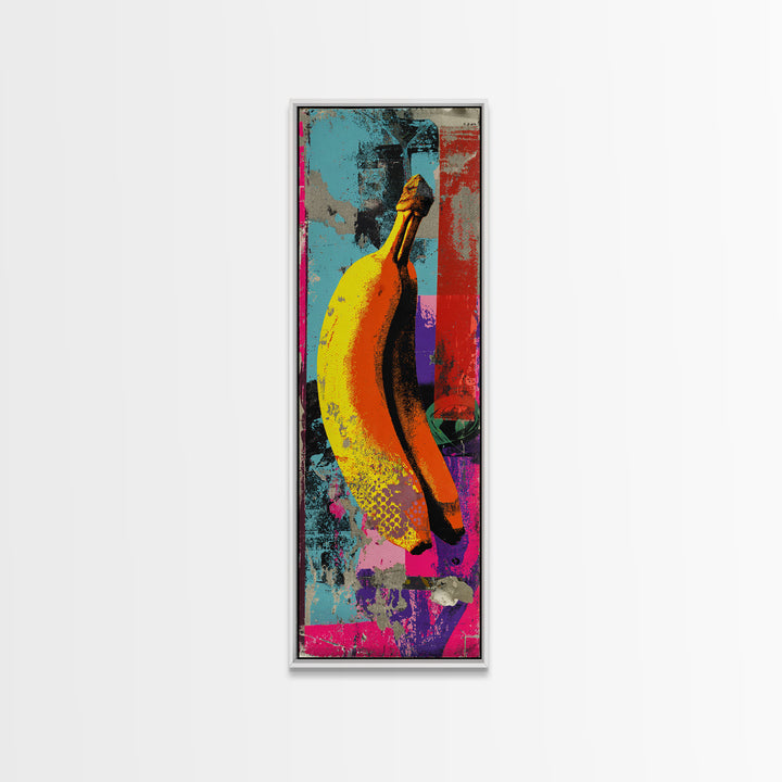 Bright Banana Still Life Canvas Print, Pop Art, Football Wall Art, Living Room Decor, Fine Art, Pop, Art Print, POP-1x3-14