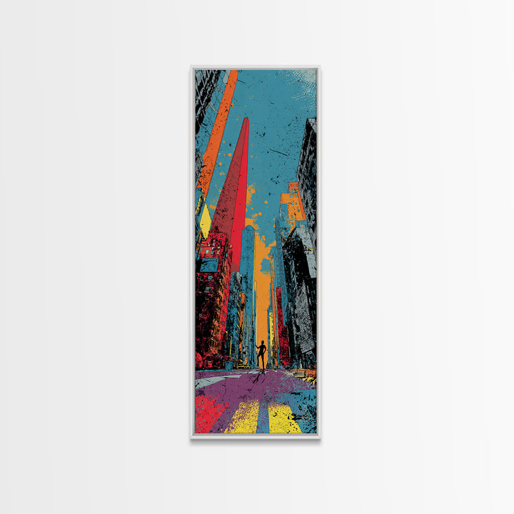 Comic Book City Skyline Canvas Print, Pop Art, Room Decor, Living Room Decor, Fine Art, Pop, Pet Portrait, Original Painting, POP-1x3-17