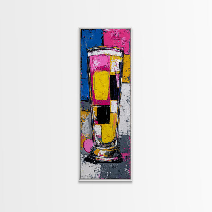 Milkshake Glass with Retro Diner Palette Canvas Print, Pop Art, Room Decor, Living Room Decor, Fine Art, Pop, Pet Portrait, POP-1x3-28