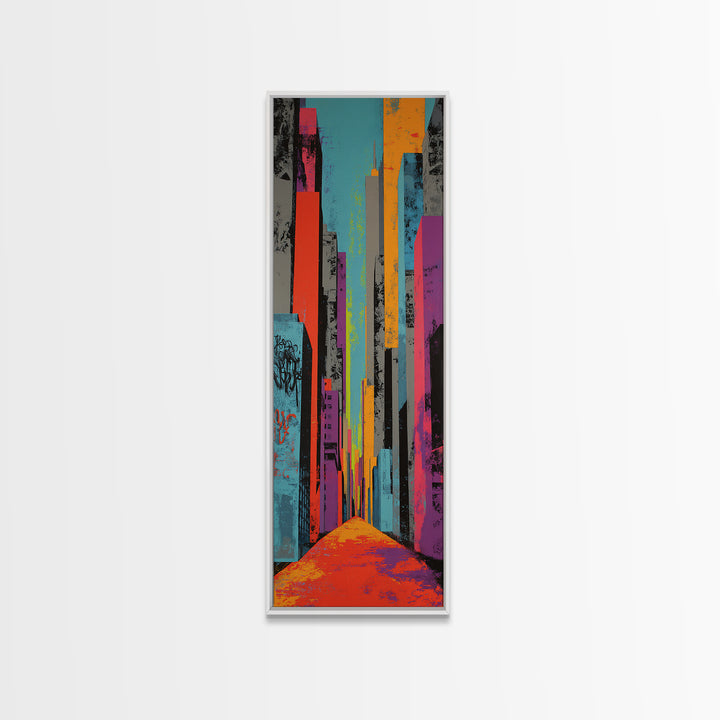 Comic Book City Skyline Canvas Print, Pop Art, Modern Art, Living Room Decor, Abstract Art, Pop, Modern Decor, Fine Art Print, POP-1x3-89