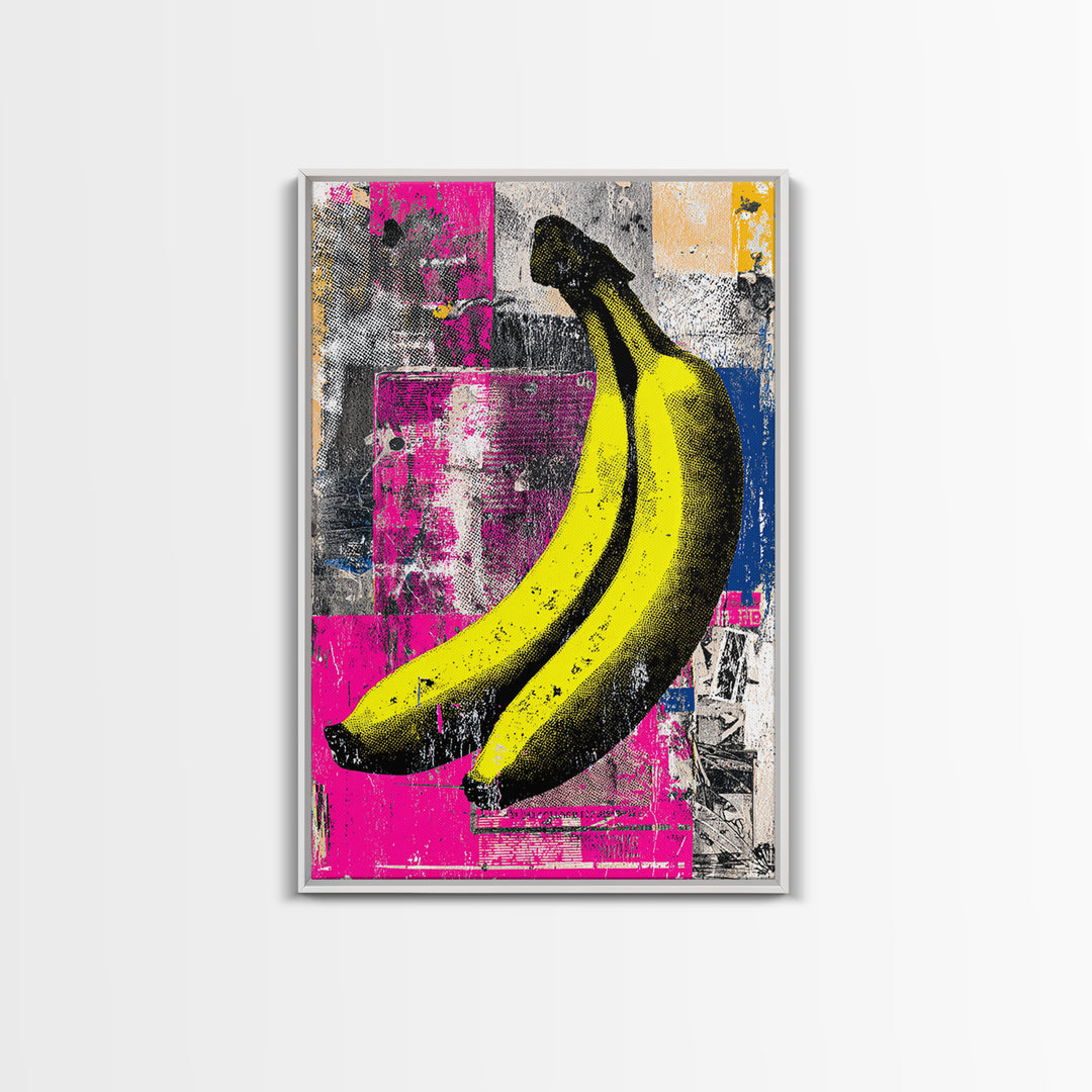 Bright Banana Still Life Canvas Print, Pop Art, Luxury Decor, Living Room Decor, Fine Art, Pop, Custom Portrait, Pet Portrait, POP-2x3-10