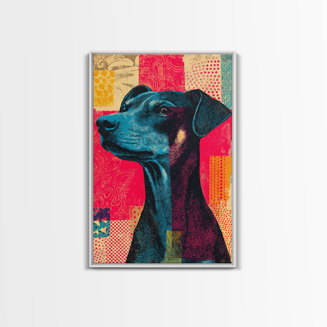Pop Art Dog Portrait Canvas Print, Pop Art, Gallery Decor, Living Room Decor, Fine Art, Pop, Contemporary Art, Wall Art, POP-2x3-15