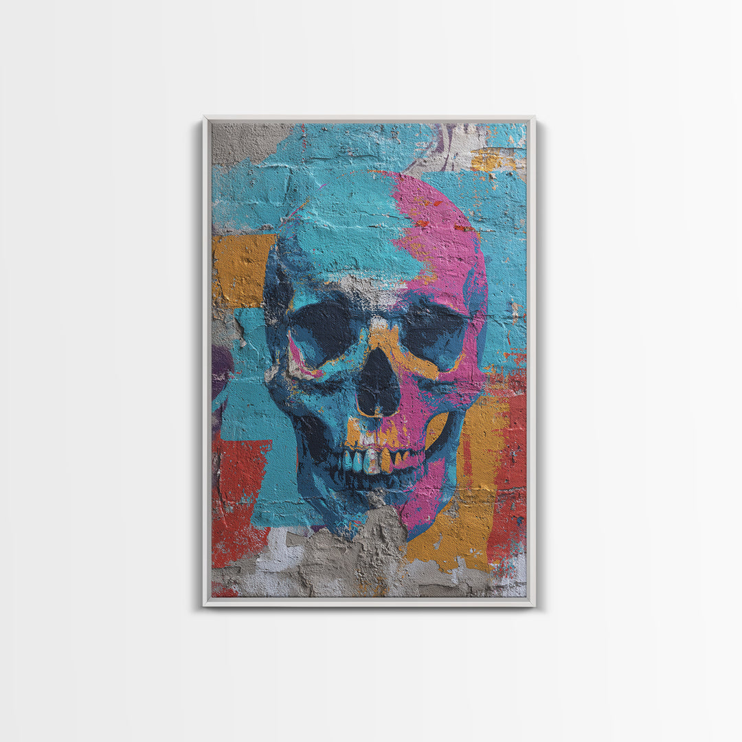 Pop Art Skull Canvas Print, Pop Art, Poster, Living Room Decor, Fine Art, Pop, Abstract Art, Bedroom Decor, Portrait, POP-2x3-79