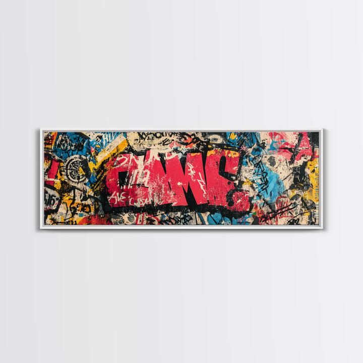 Comic Book City Skyline Canvas Print, Pop Art, Eclectic Home Decor, Living Room Decor, Fine Art, Pop, Minimalist Decor, POP-3x1-93