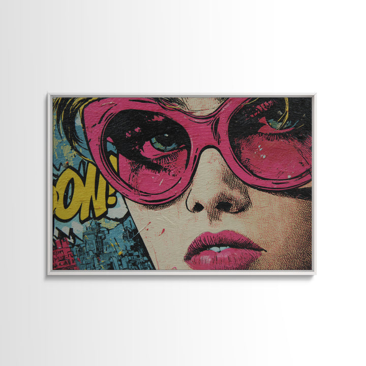 Glamorous Sunglasses Face Canvas Print, Pop Art, Original Art, Living Room Decor, Pop, Original Artwork, Football Wall Art, POP-3x2-12