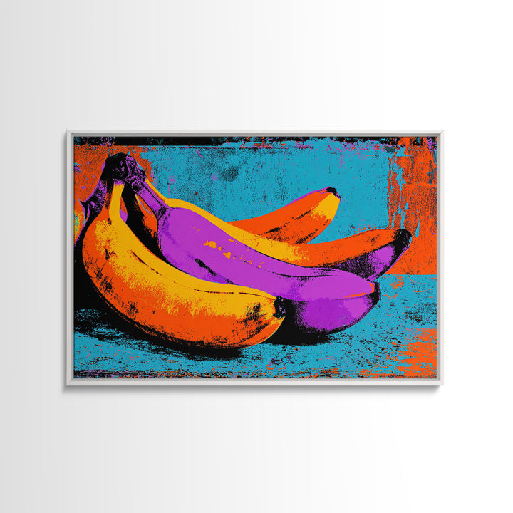 Bright Banana Still Life Canvas Print, Pop Art, Portrait, Living Room Decor, Fine Art, Pop, Graffiti Art, Eclectic Home Decor, POP-3x2-30