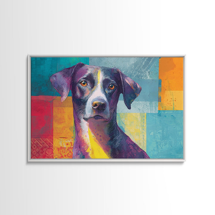 Pop Art Dog Portrait Canvas Print, Pop Art, Wall Art, Living Room Decor, Fine Art, Pop, Original Art, Canvas Wall Art, POP-3x2-83