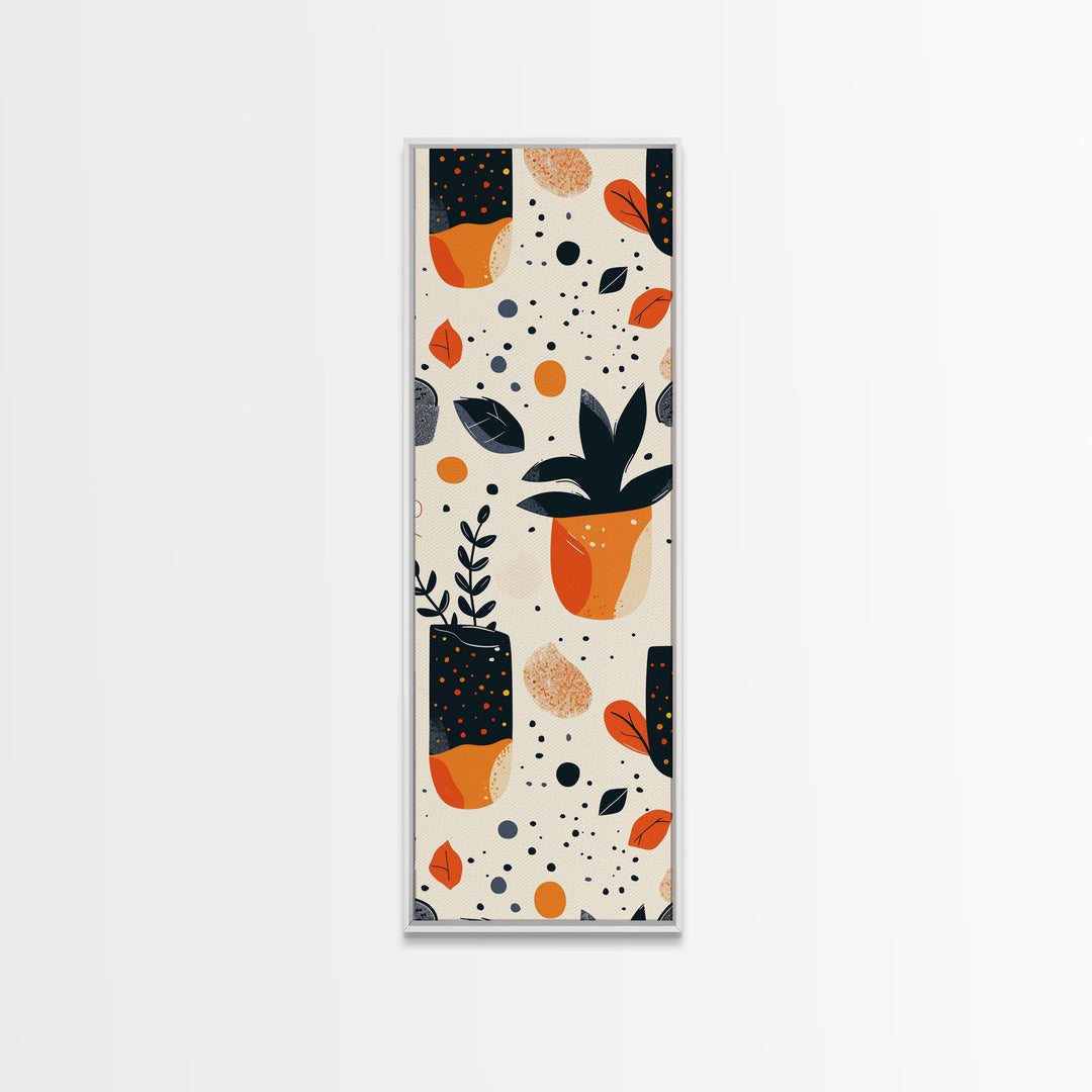 Boho Botanical Wall Art, Framed Canvas Print, Cute Minimalist Decoe, Wood Frame Wall Art, Vintage Inspired Decor