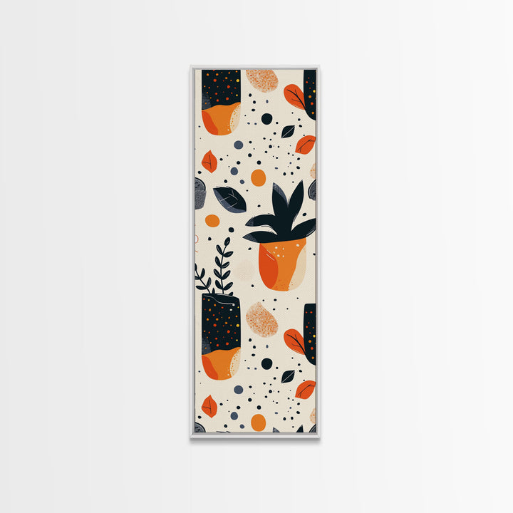 Boho Botanical Wall Art, Framed Canvas Print, Cute Minimalist Decoe, Wood Frame Wall Art, Vintage Inspired Decor