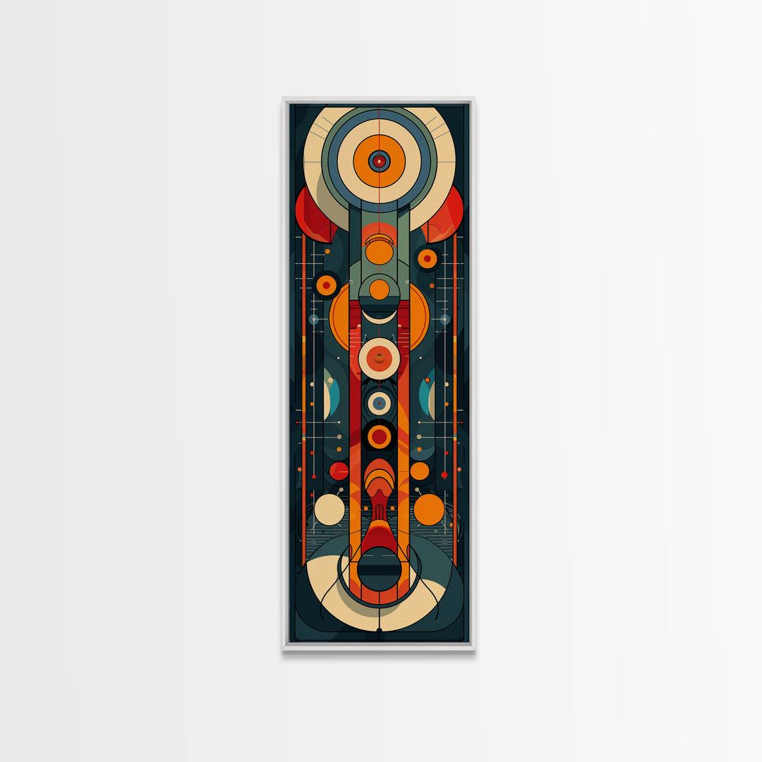 Retro Art Deco Geometric Patterns Wall Art Framed Canvas Print, Scifi / Science Fiction Decor