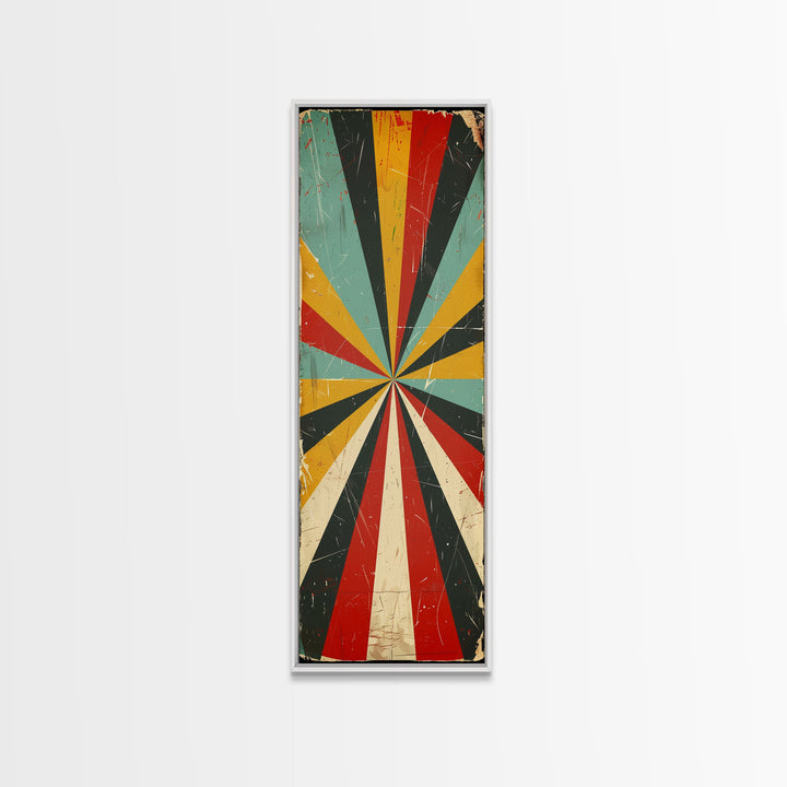 Retro MCM Style Starburst, Trippy Decor, Grunge Decor, Distressed Wall Art