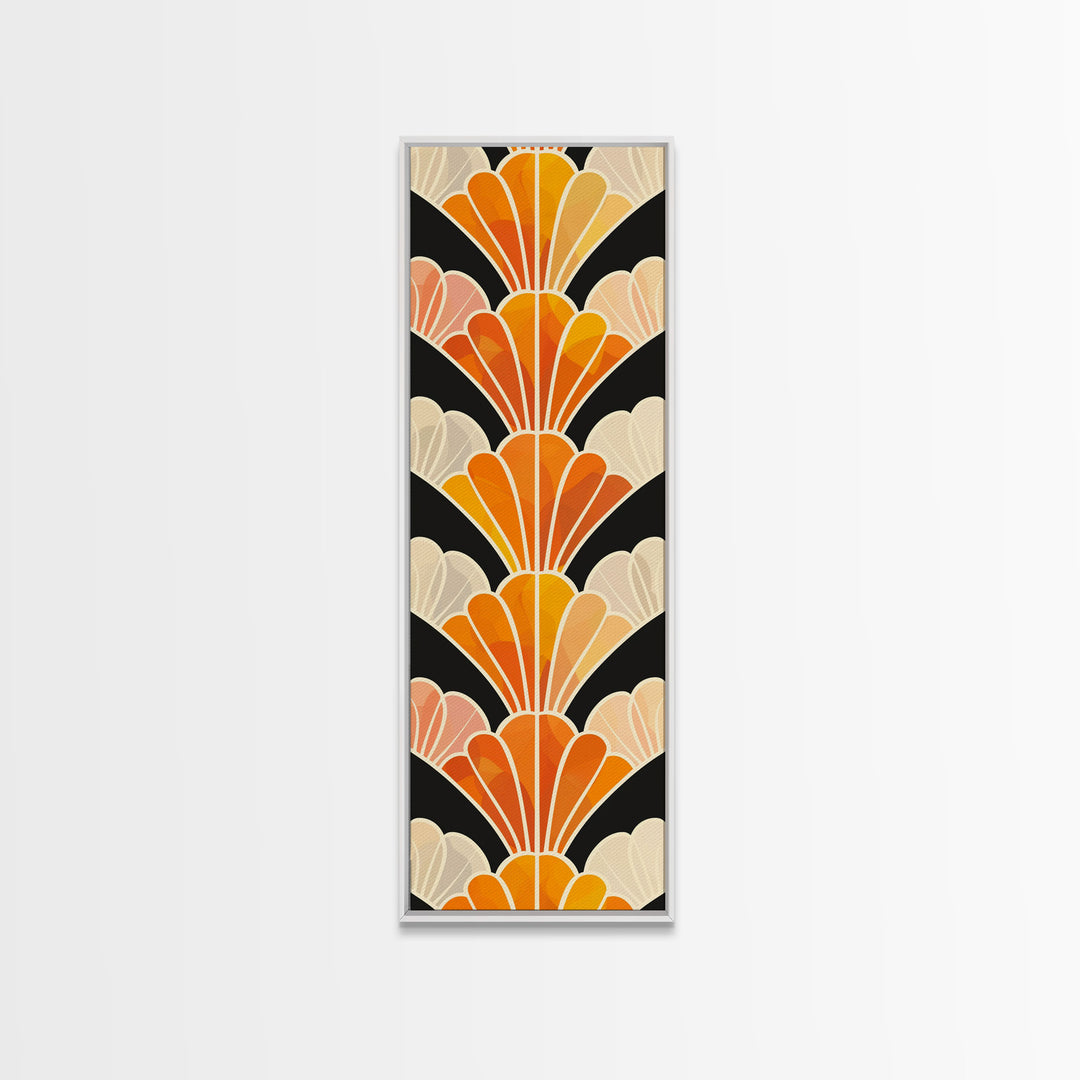 Art Deco Sea Shells Framed Canvas Print, Roaring 20s Inspired Wall Art, Wood Frame Decor, Retro / Vintage Inspired Home Decor