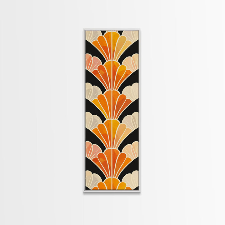 Art Deco Sea Shells Framed Canvas Print, Roaring 20s Inspired Wall Art, Wood Frame Decor, Retro / Vintage Inspired Home Decor