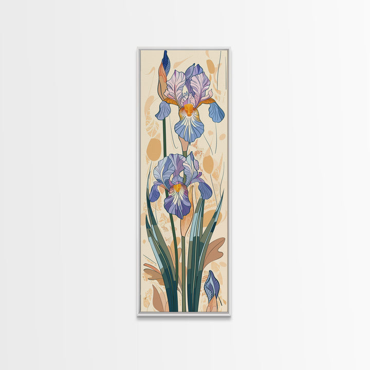 Canvas Print Delicate Iris Flowers In Pastel Colors, Elegant Floral Art For Living Room, Botanical Wall Decoration, Nature-Inspired Home Decor