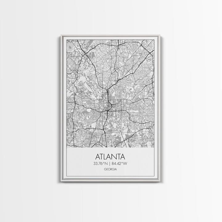 Atlanta Street Map, Georgia Map, City Map Art, Travel Print, Couple Gift, Minimalist Art Print, Wall Art, Canvas Print, Canvas Wall Art