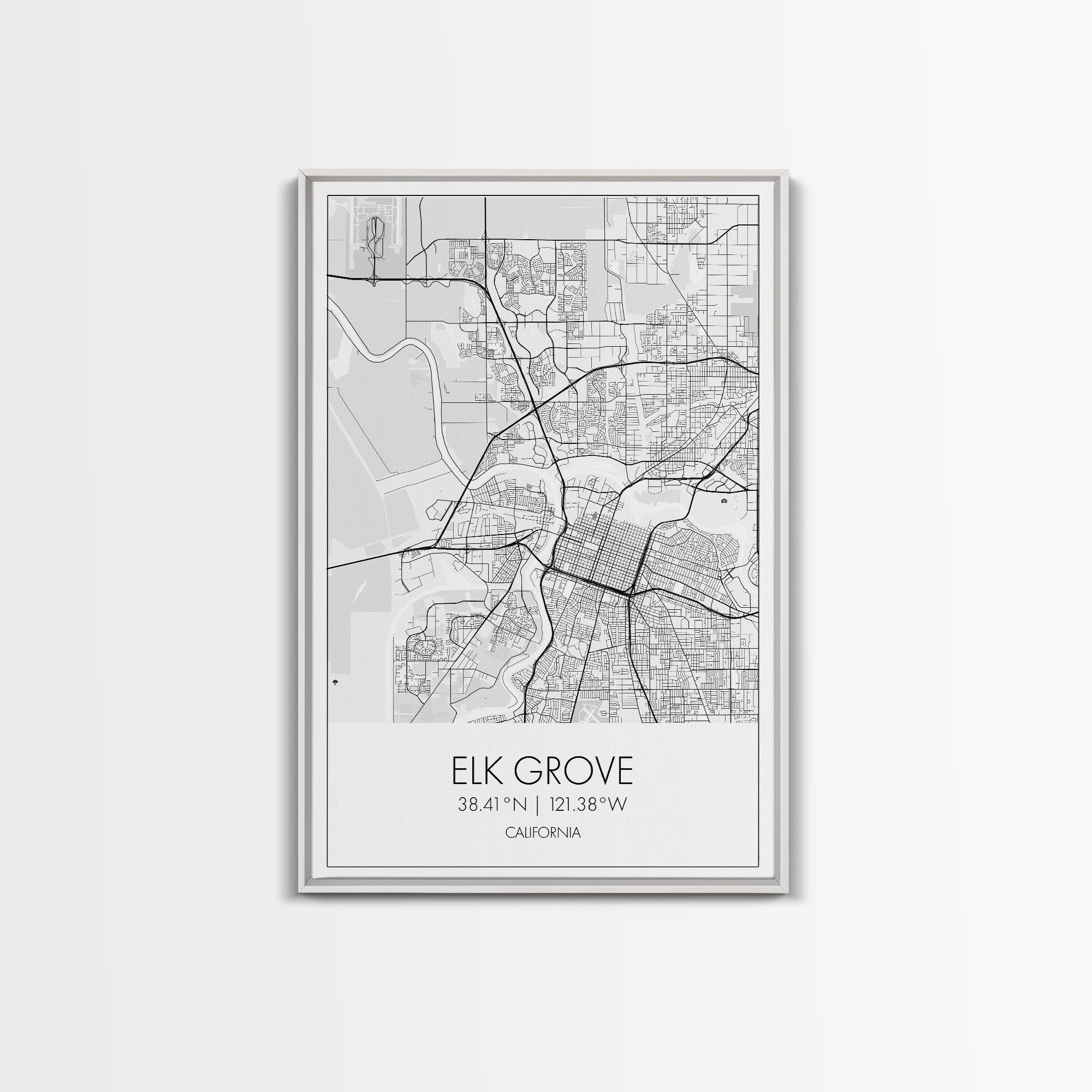 Elk Grove Street Map, California Map, City Map Art, Minimalist Art, Wall Art, Canvas Print, Bedroom Wall Art, Housewarming Gift, Travel Art