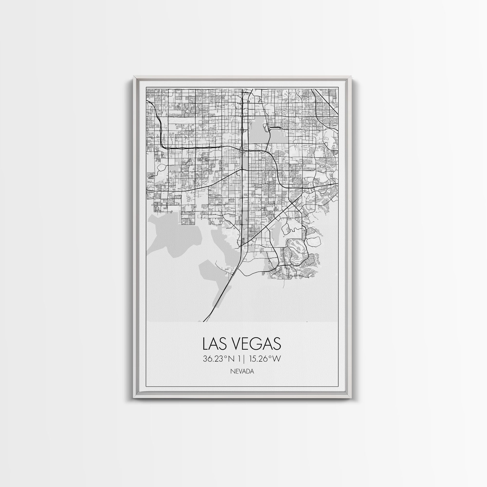 Las Vegas Street Map, Nevada Map, City Map Art, Modern Wall Art, Wall Art, Canvas Print, Travel Wall Décor, Dorm Wall Print, Couples Gift