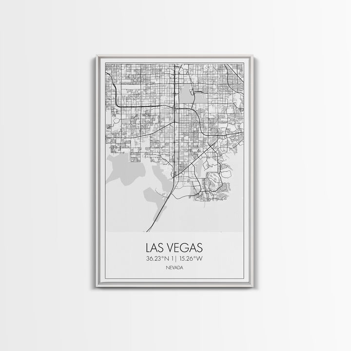 Las Vegas Street Map, Nevada Map, City Map Art, Modern Wall Art, Wall Art, Canvas Print, Travel Wall Décor, Dorm Wall Print, Couples Gift