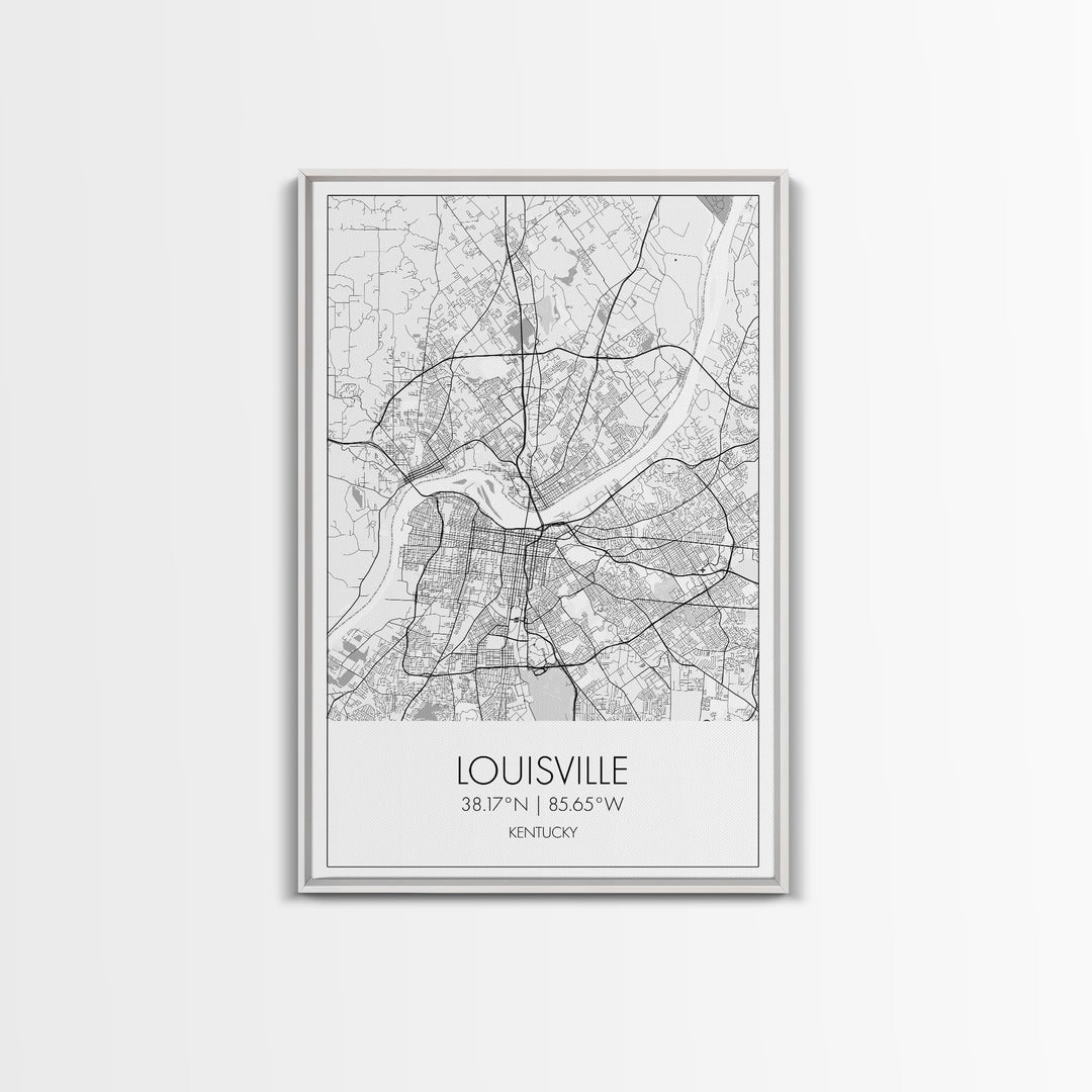 Louisville Street Map, Kentucky Map, City Map Art, Modern Art, Wall Art, Canvas Print, Travel Wall Art, Wall Décor Bedroom, Gifts For Dad