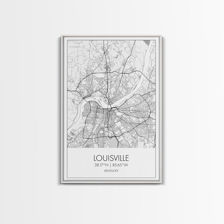 Louisville Street Map, Kentucky Map, City Map Art, Modern Art, Wall Art, Canvas Print, Travel Wall Art, Wall Décor Bedroom, Gifts For Dad