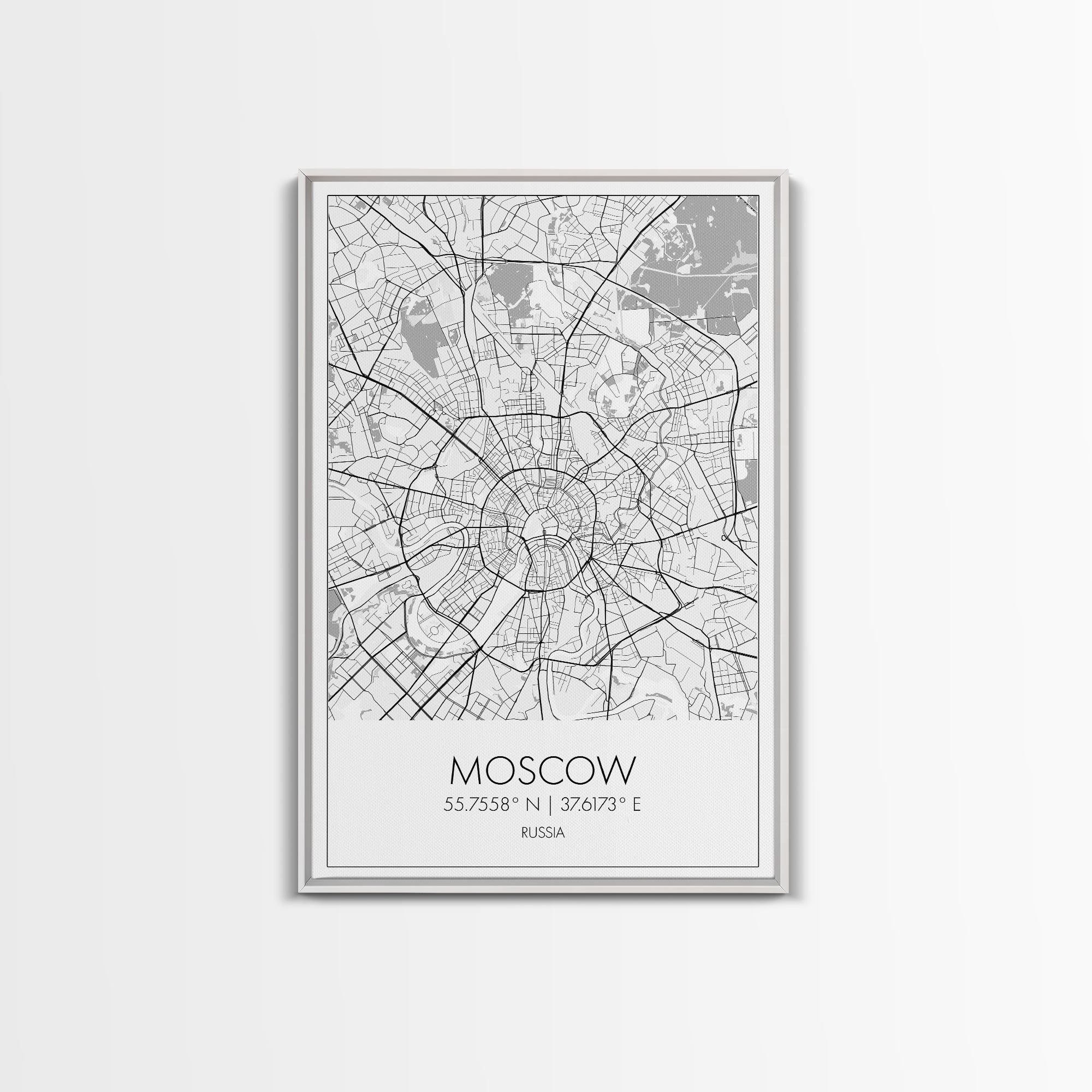 Moscow Street Map, Russia Map, Europe City Map Art, Modern Art, Wall Art, Canvas Print, Wall Art Prints, Gift For Husband, Travel Wall Décor