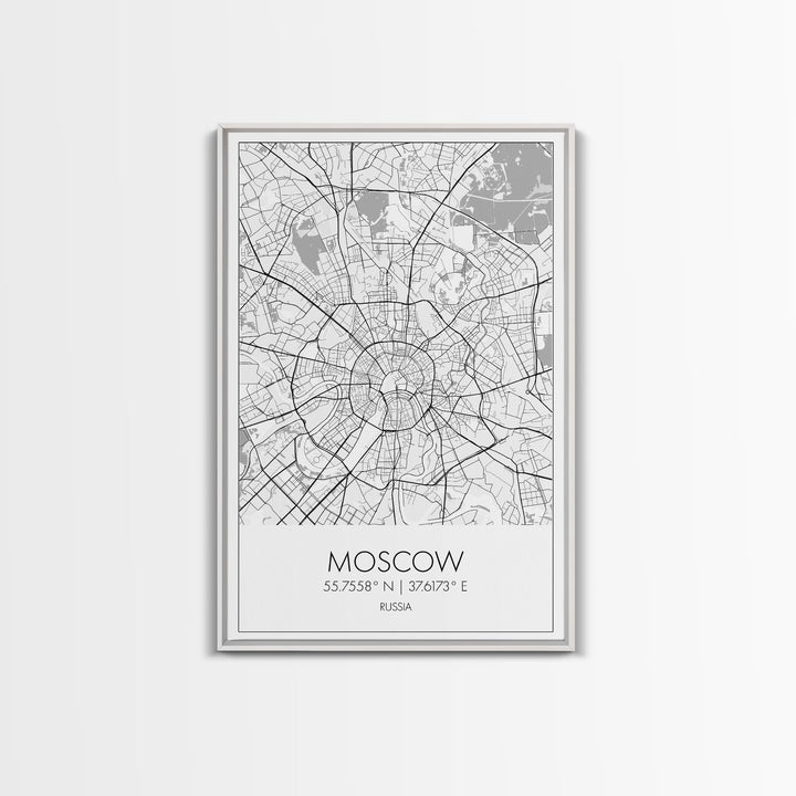 Moscow Street Map, Russia Map, Europe City Map Art, Modern Art, Wall Art, Canvas Print, Wall Art Prints, Gift For Husband, Travel Wall Décor