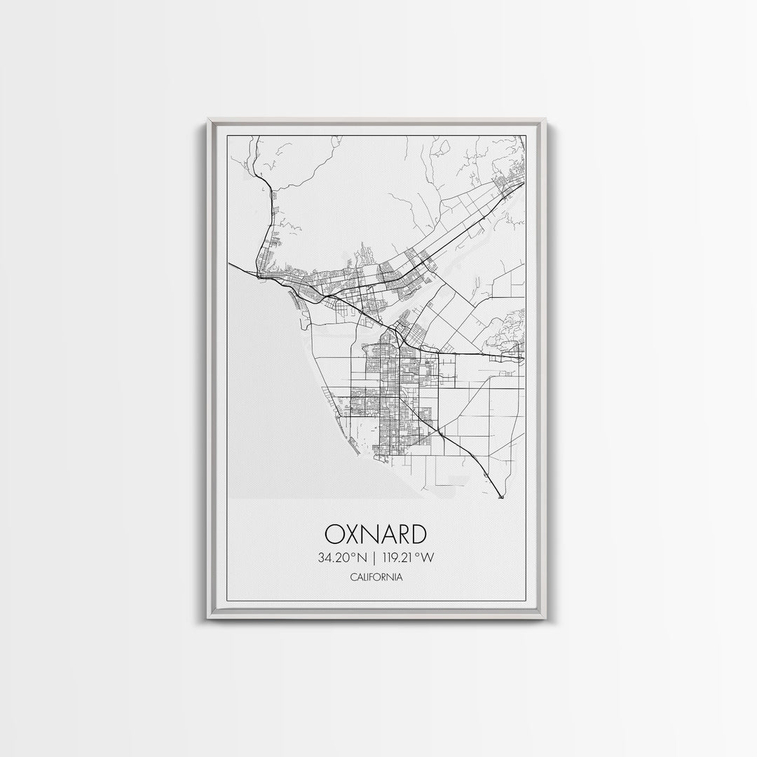 Oxnard Street Map, California Map, City Map Art, Minimalist Art, Wall Art, Canvas Print, Bedroom Print, Anniversary Gift, Travel Wall Print