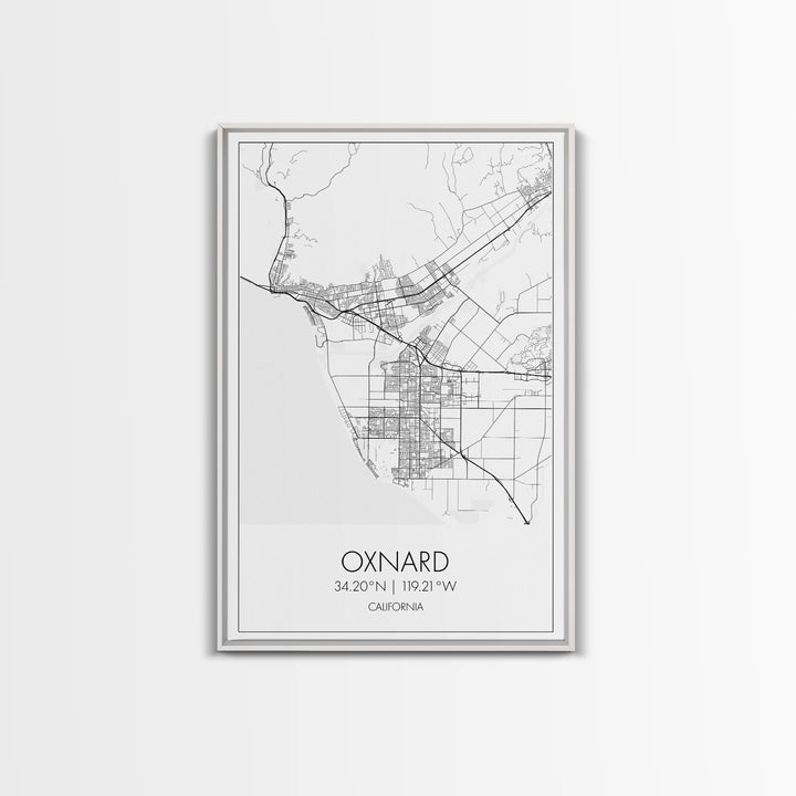 Oxnard Street Map, California Map, City Map Art, Minimalist Art, Wall Art, Canvas Print, Bedroom Print, Anniversary Gift, Travel Wall Print