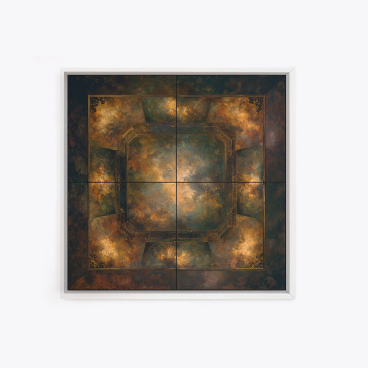 Fresco Celestial Ceiling Composition Framed Canvas Print, Renaissanceinspired Art, Yoga Wall Art, Living Room Decor, Classic, REN-1x1-63