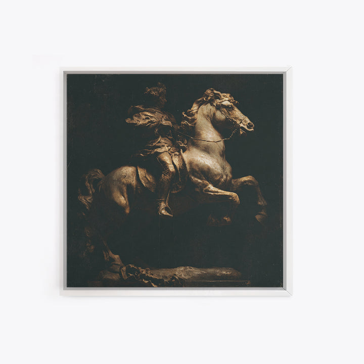 Classical Horse and Rider Canvas Print, Renaissanceinspired Art, Elegant Home Decor, Living Room Decor, Fine Art, Classic, REN-1x1-81