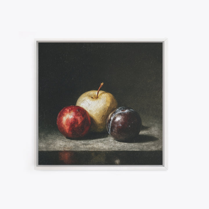 Oil Painted Fruit Still Life on Dark Canvas Print, Renaissanceinspired Art, Art Print, Living Room Decor, Fine Art, Classic, REN-1x1-99