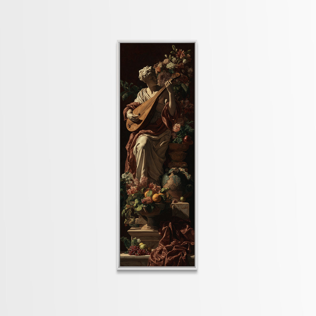 Renaissance Style Musician with Lute Canvas Print, Renaissanceinspired Art, Digital Art, Living Room Decor, Fine Art, Classic, REN-1x3-100