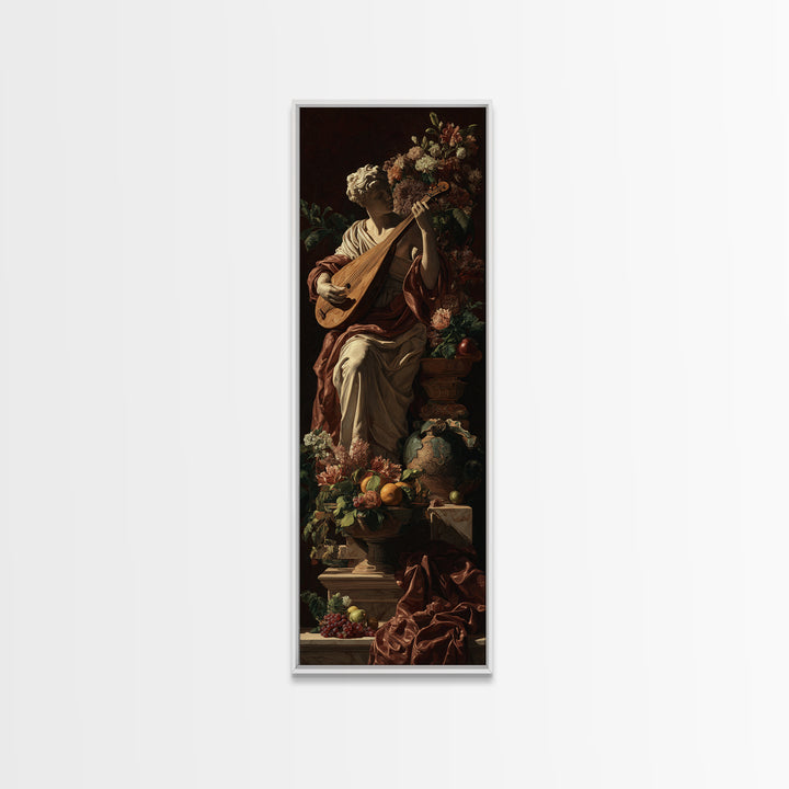 Renaissance Style Musician with Lute Canvas Print, Renaissanceinspired Art, Digital Art, Living Room Decor, Fine Art, Classic, REN-1x3-100