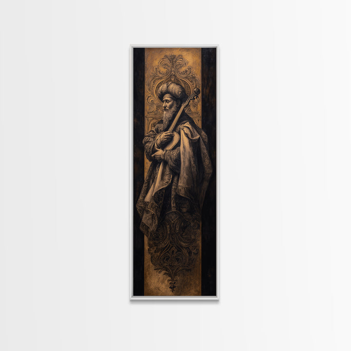 Renaissance Style Musician with Lute Canvas Print, Renaissanceinspired Art, Romantic Art, Living Room Decor, Fine Art, Classic, REN-1x3-28