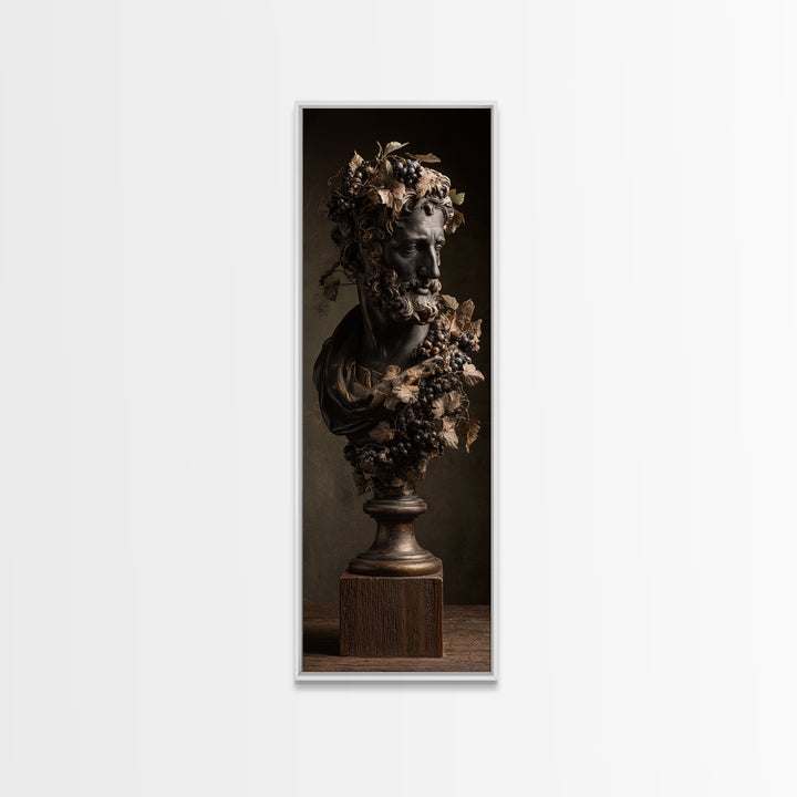 Classical Statue Bust Covered Canvas Print, Renaissanceinspired Art, Fine Art Print, Living Room Decor, Oil Painting, Classic, REN-1x3-55