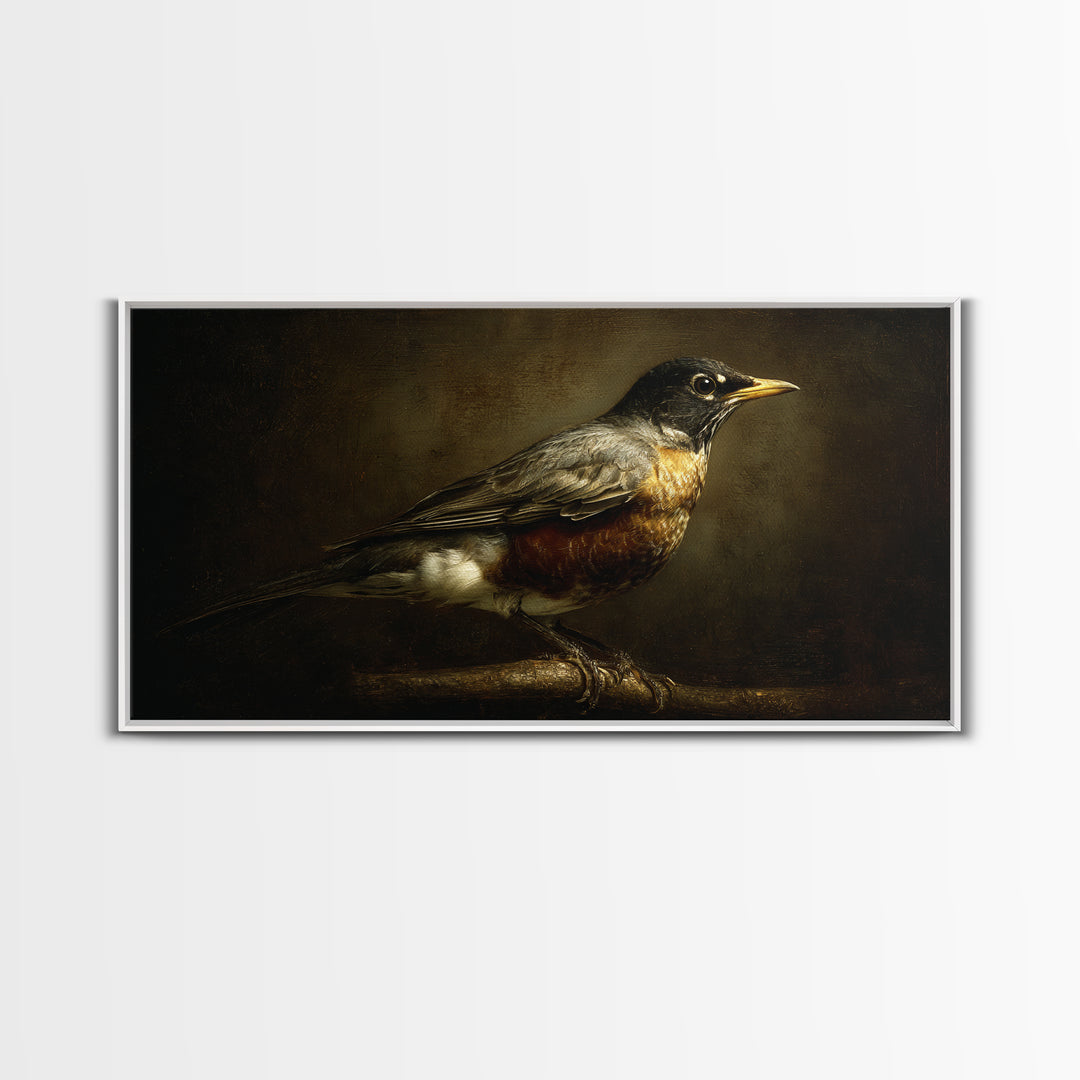 Old Master Bird Study Framed Canvas Print, Renaissanceinspired Art, Contemporary Art, Living Room Decor, Fine Art, Classic, REN-2x1-43