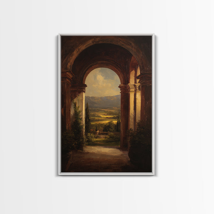 Architectural Arch with Italian Landscape Beyond Canvas Print, Renaissanceinspired Art, Jesus Art, Living Room Decor, Classic, REN-2x3-19