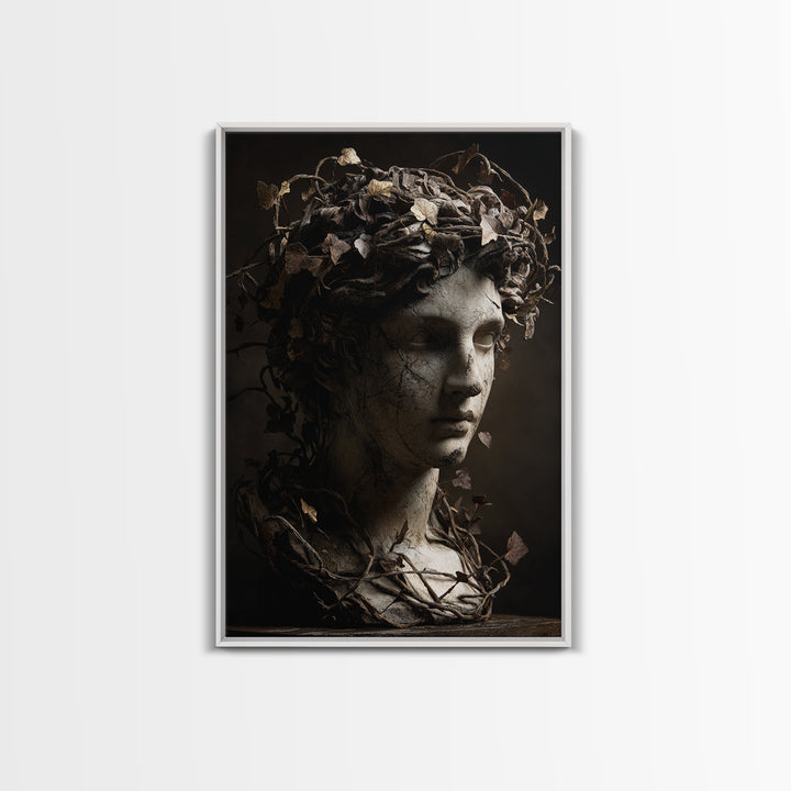 Classical Statue Bust Covered Canvas Print, Renaissanceinspired Art, Fine Art Print, Living Room Decor, Fine Art, Classic, REN-2x3-99