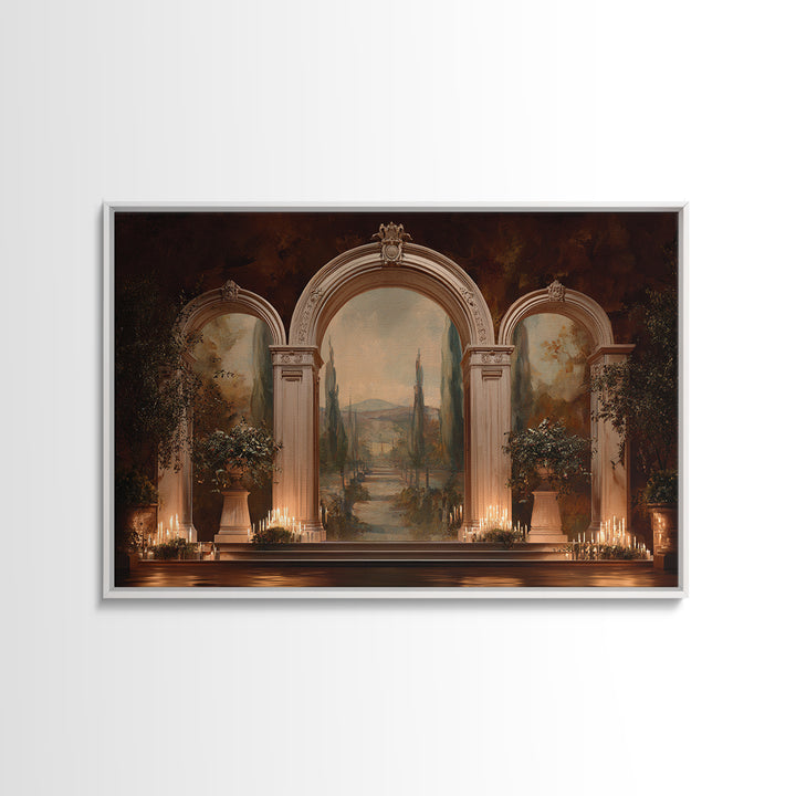 Architectural Arch with Italian Landscape Beyond Canvas Print, Renaissanceinspired Art, Jesus Art, Living Room Decor, Classic, REN-3x2-39