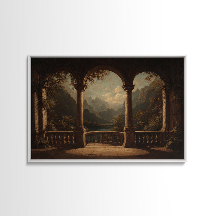 Architectural Arch with Italian Landscape Beyond Canvas Print, Renaissanceinspired Art, Jesus Art, Living Room Decor, Classic, REN-3x2-87