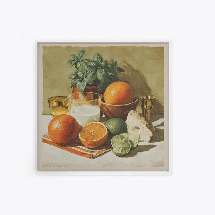 Cocktail and Citrus Bar Composition Framed Canvas Print, Restaurant Art, Printable Art, Restaurant Decor, Fine Art, Bistro, RES-1x1-11