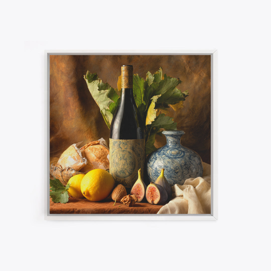 Wine Bottle and Figs Canvas Print, Restaurant Art, Room Decor, Restaurant Decor, Fine Art, Bistro, Framed Wall Art, RES-1x1-25