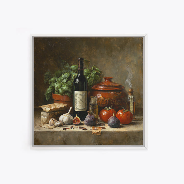 Wine Bottle and Figs Canvas Print, Restaurant Art, Room Decor, Restaurant Decor, Fine Art, Bistro, Framed Wall Art, RES-1x1-49
