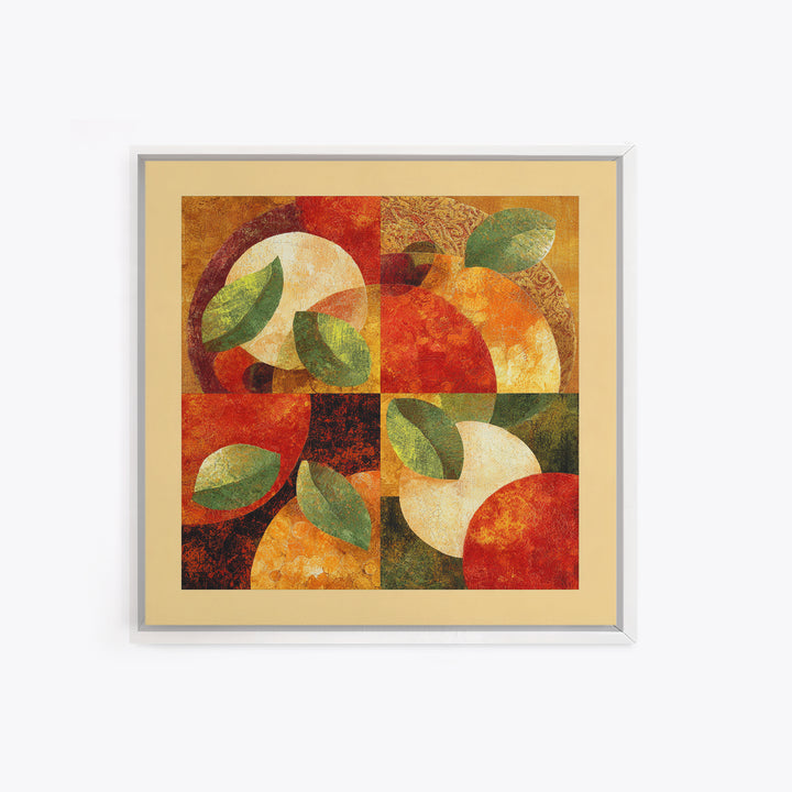 Abstract Appetite Friendly Red and Orange Shapes Canvas Print, Restaurant Art, Restaurant Decor, Abstract Art, Bistro, RES-1x1-89