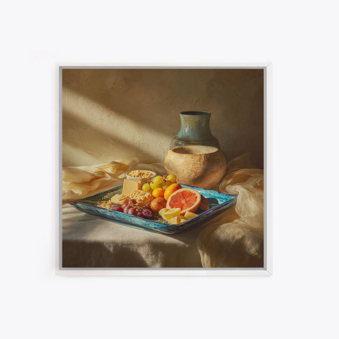 Tropical Fruit Platter Canvas Print, Restaurant Art, Neutral Decor, Restaurant Decor, Fine Art, Bistro, Home Decor, Poster, RES-1x1-90