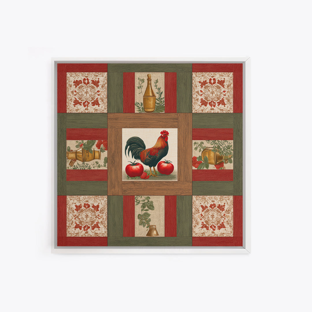 Rooster and Herbs for Farmhouse Restaurant Mood Canvas Print, Restaurant Art, Cool Wall Art, Restaurant Decor, Fine Art, Bistro, RES-1x1-92